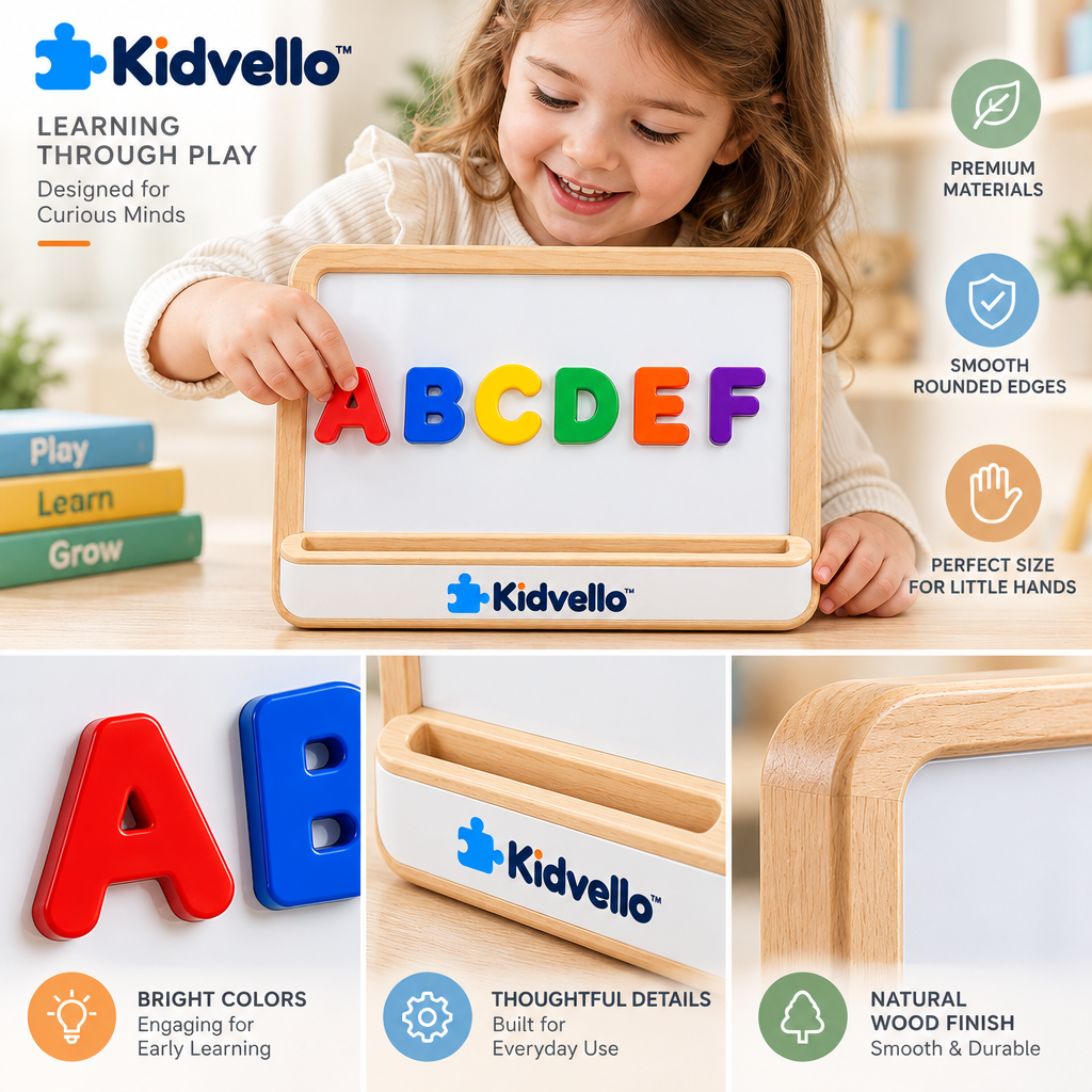 Kidvello™ Magnetic Letter Spelling Board — Product details image