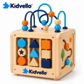 Kidvello™ Wooden Activity Cube — White background product image