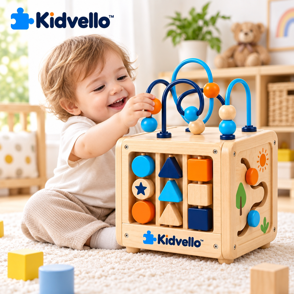 Kidvello™ Wooden Activity Cube — Product image 3